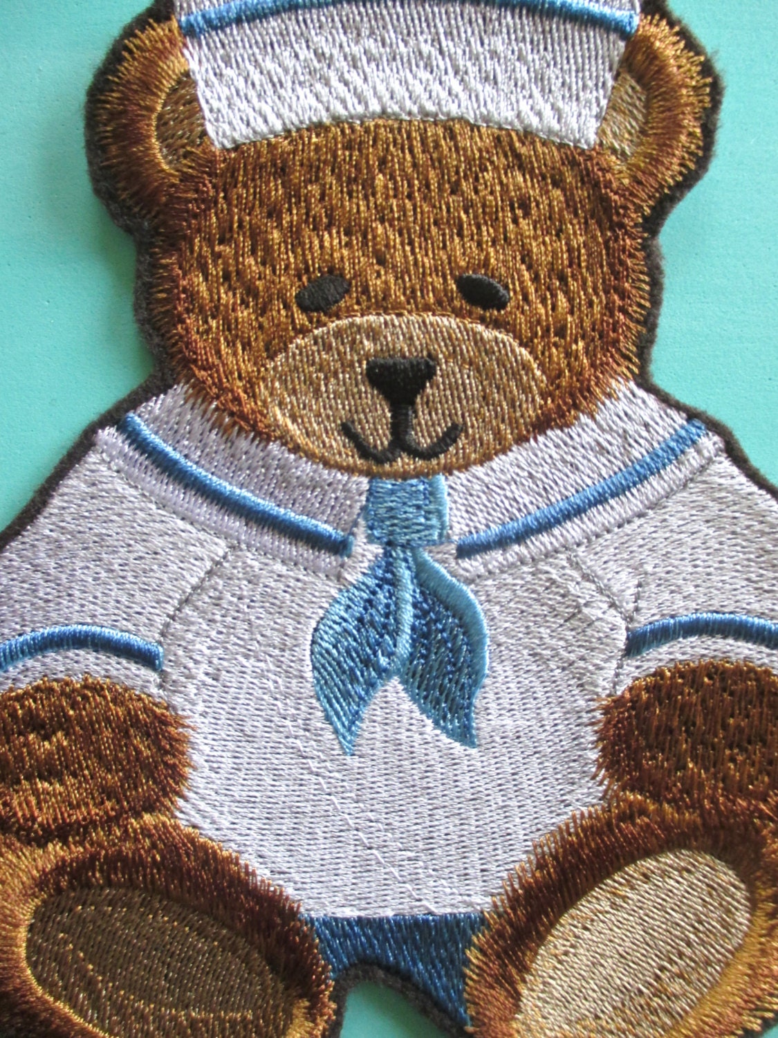 Large embroidered sailor teddy bear applique patch iron on or  etsy