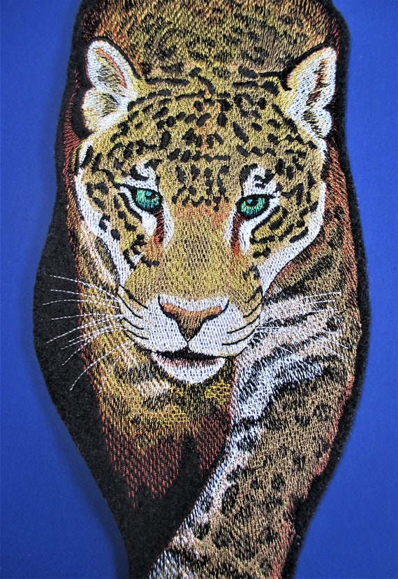 Foot Long Embroidered Tiger Applique Patch Exclusive Metallic