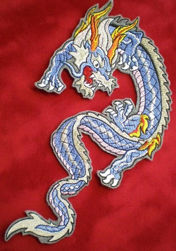 Extra Large Embroidered Dragon Iron on Applique Patch Biker Etsy