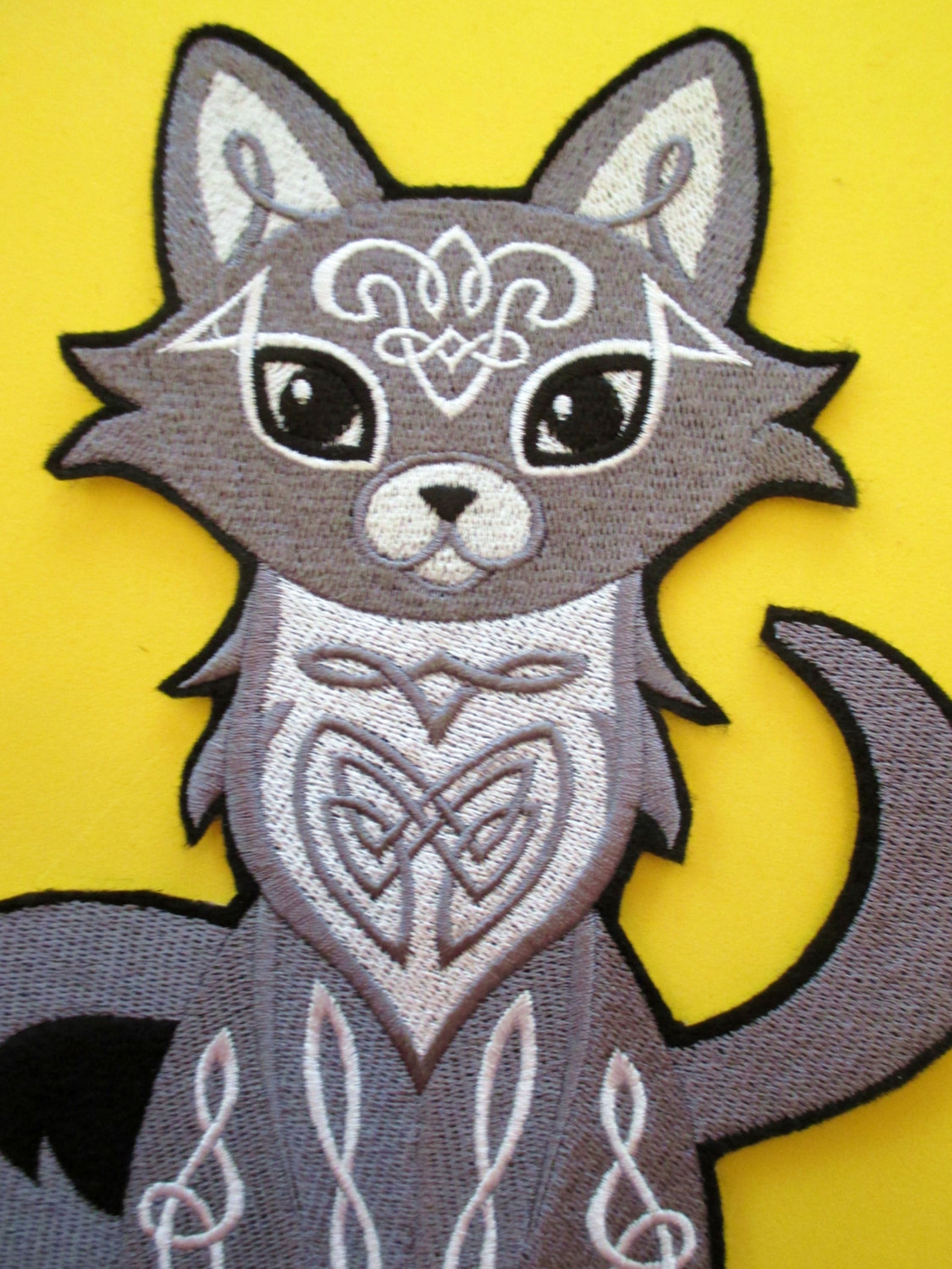 JUMBO Embroidered Celtic Cat Applique Patch Celtic Knot Etsy Nederland