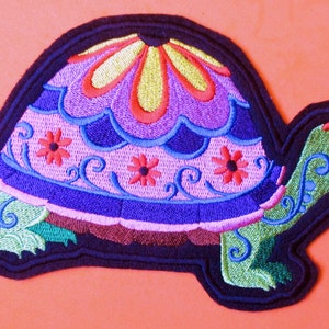 Extra Large Embroidered Turtle Applique Patch, Iron on or Sew On ...