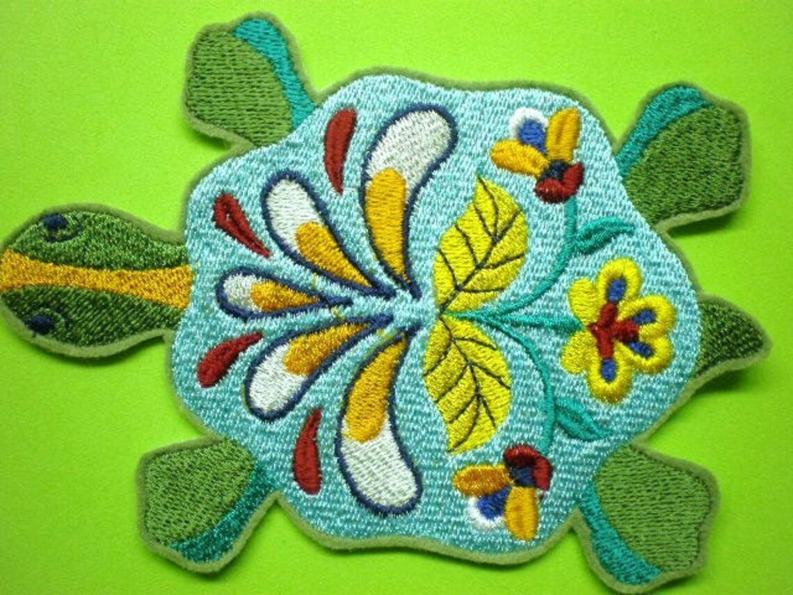 Embroidered Turtle Tortuga Applique Patch Talavera Style | Etsy