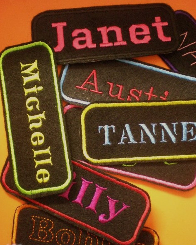 Embroidered Name Tag Iron on Appliques 2 by 5 Inches Name Etsy Canada