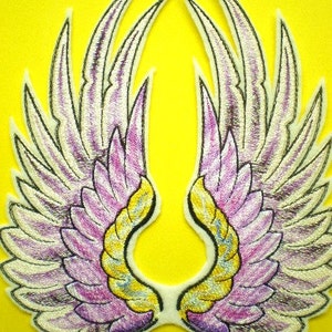 Large Embroidered Angel Wings, Fairy Wings, Wings, Iron On Applique Patch, Heavenly Patch image 3