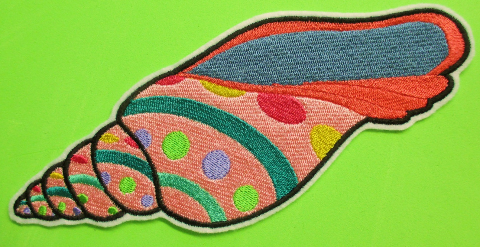 Large Caribbean Style Seashell Applique Patch Colorful Etsy