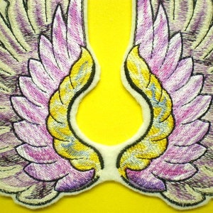 Large Embroidered Angel Wings, Fairy Wings, Wings, Iron On Applique Patch, Heavenly Patch image 2