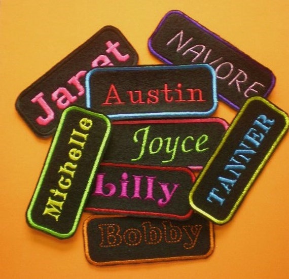 Embroidered Name Tag Iron On Appliques 2 by 5 inches Name Etsy