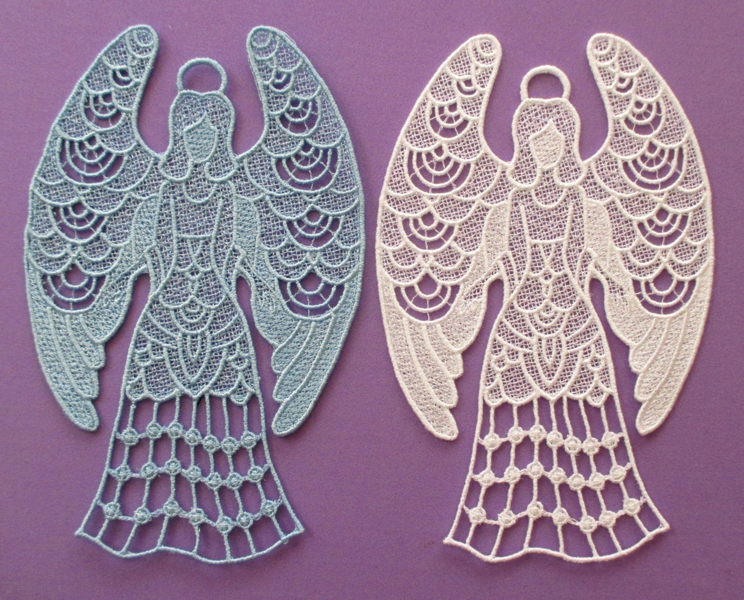 Large Embroidered Lace Angel Applique Quilting Ornaments Etsy
