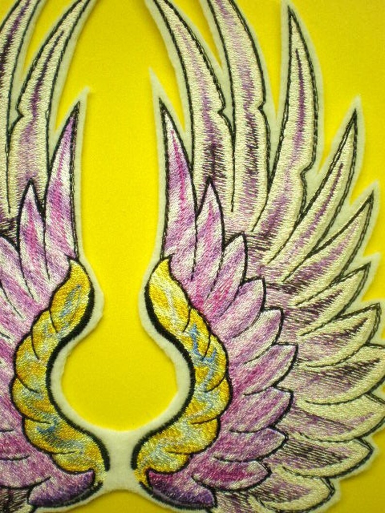 Large Embroidered Angel Wings, Fairy Wings, Wings, Iron On Applique Patch, Heavenly Patch image 4