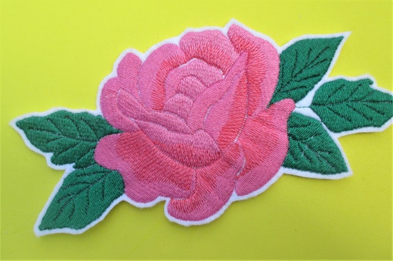 2 Parches Para Coser Con Rosas, Parches Decorativos Para Planchar Con Flores, Parches Bordados Grandes Para Mochilas, Ropa, Jeans, Agujeros, Chaqueta, Sombrero (rosa Morado