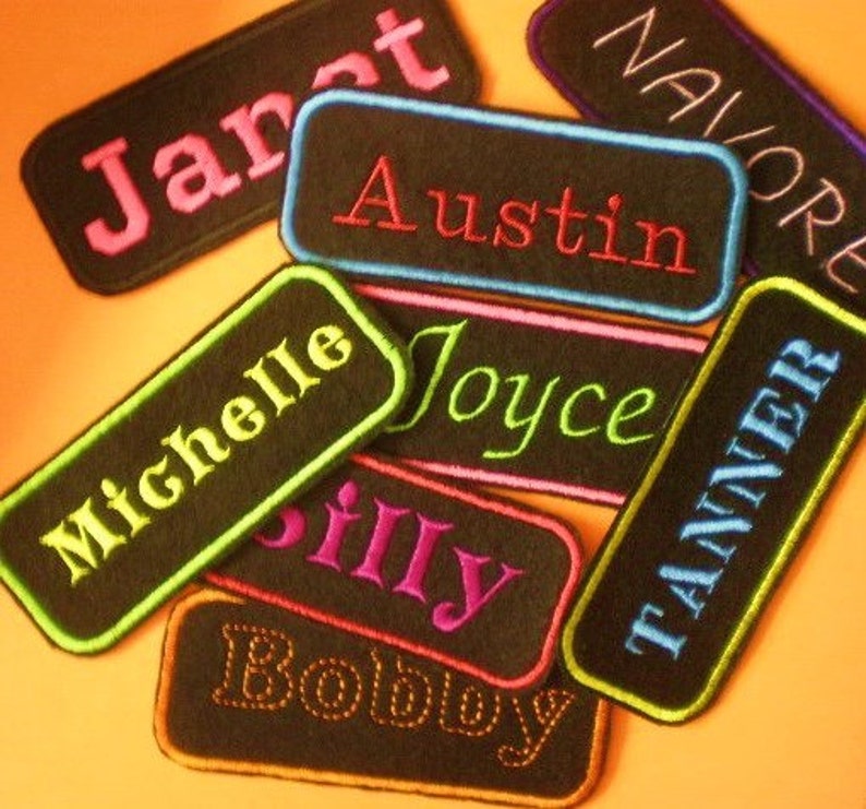 Embroidered Name Tag Iron on Appliques 2 by 5 Inches Name Etsy Canada