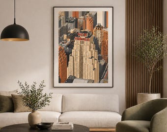 New York City Skizze Druck | Vintage Urban Architektur Skyline (Digitaler Download)