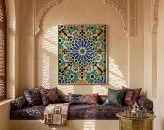 Moroccan Zellige Geometric Print, Mosaic Print/Traditional Islamic Pattern Poster (Digital Download)