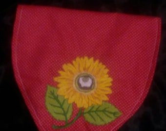 Sunflower Emodered  Over Collar Bandana