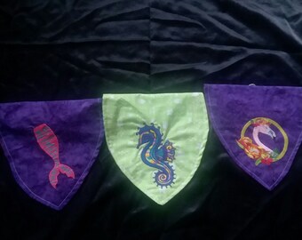 Beach Emodered  Over Collar Bandana