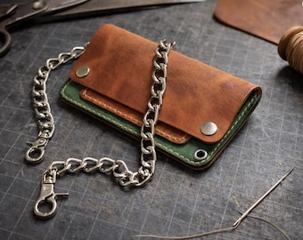 Handmade Biker Wallet Set - Genuine Leather - EDC - Custom Order