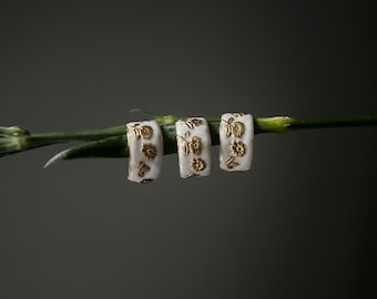 Blumen Ring | leichter Luxus | Perle Weiß | Edelstahl | Verstellbar | Perfektes Geschenk | Öffnungsring | Täglich tragen