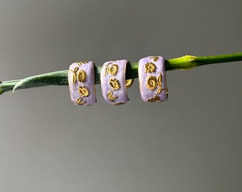 Floral Flower Ring | light luxury | Soft Lavender | Stainless Steel | Adjustable | Perfect gift | Opening ring| Daily Wear