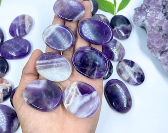 Wholesale Amethyst Worry Stone – Natural Healing Pocket Crystal (45-35mm)