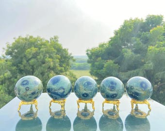 ONE KG Kambaba Jasper Sphere, Polished Crystal Ball, Root Chakra Stone, Home Decor