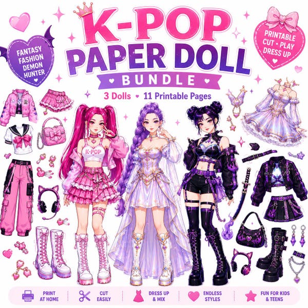 Kpop Demon Hunters Paper Dolls Etsy kpop-demon-hunters-paper-dolls-etsy