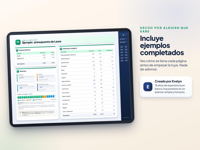 Maandelijkse budgetplanner in het Spaans | Overzicht van uitgaven en betalingen | Digitale GoodNotes zonder datum afbeelding 6
