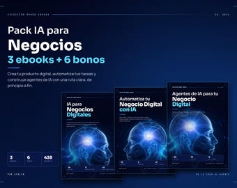 Pakiet AI dla firm cyfrowych | 3 e-booki PDF w języku hiszpańskim + 6 bonusów | Tworzenie, automatyzacja i agenci AI