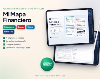 Digital Financial Planner in Spanish with Excel | Budget, Debt, Savings and Wealth | GoodNotes