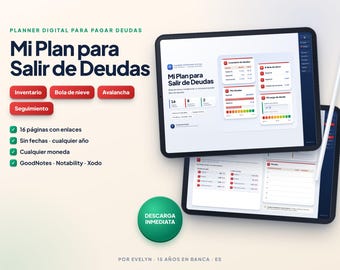 Schuldenplaner auf Spanisch | Schneeball- und Lawinenmethode | GoodNotes Digital Tracker