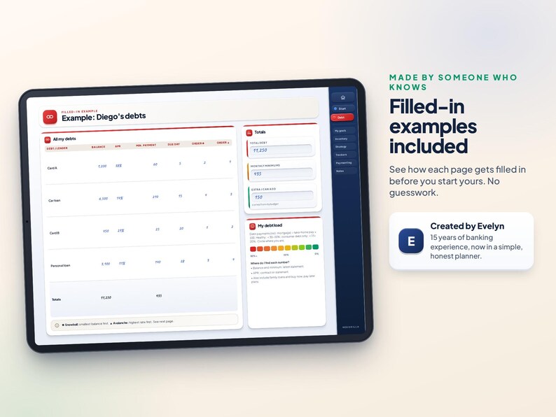 Debt Payoff Planner for GoodNotes | Snowball and Avalanche Method | Digital Debt Tracker imagen 6