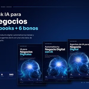 Pacchetto IA per aziende digitali | 3 ebook in PDF in spagnolo + 6 bonus | Creazione, automazione e agenti di IA