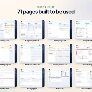 Digital Budget Planner with Excel Spreadsheet | Debt, Savings & Net Worth Tracker | GoodNotes imagen 2