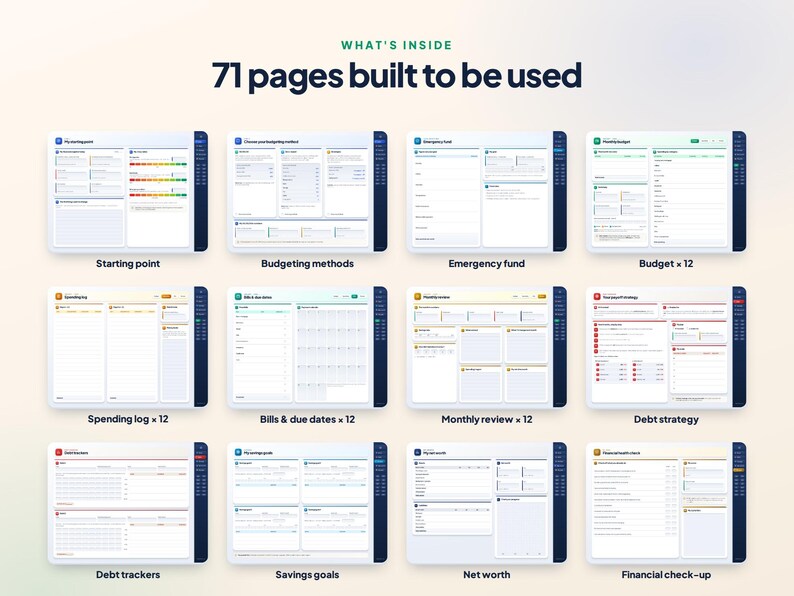 Digital Budget Planner with Excel Spreadsheet | Debt, Savings & Net Worth Tracker | GoodNotes imagen 2
