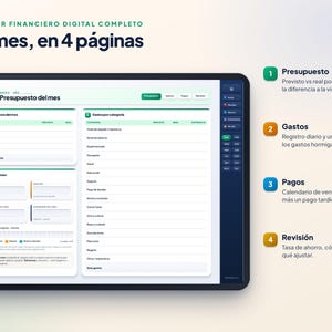 Digitaler Finanzplaner auf Spanisch mit Excel | Budget, Schulden, Sparen und Vermögen | GoodNotes Bild 3
