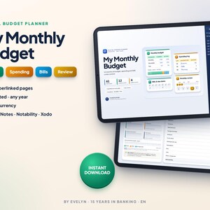 Monthly Budget Planner for GoodNotes | Expense and Bill Tracker | Undated Digital Finance Planner image 1