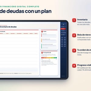 Digitaler Finanzplaner auf Spanisch mit Excel | Budget, Schulden, Sparen und Vermögen | GoodNotes Bild 4