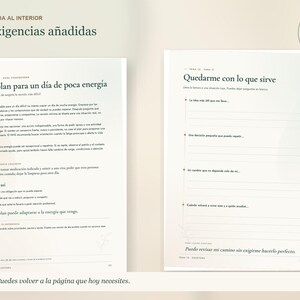 Journal de fatigue et d'énergie en espagnol | Quand la fatigue s'installe | Journal de bien-être guidé | 2 fichiers PDF imprimables image 4