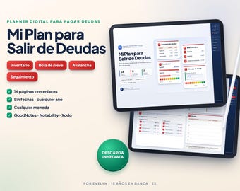 Debt Relief Planner in Spanish | Snowball and Avalanche | GoodNotes Digital Tracker