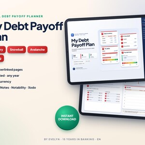 Debt Payoff Planner for GoodNotes | Snowball and Avalanche Method | Digital Debt Tracker imagen 1