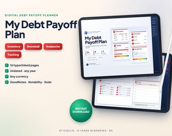 Debt Payoff Planner for GoodNotes | Snowball and Avalanche Method | Digital Debt Tracker