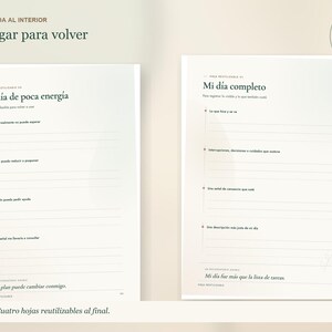 Journal de fatigue et d'énergie en espagnol | Quand la fatigue s'installe | Journal de bien-être guidé | 2 fichiers PDF imprimables image 5