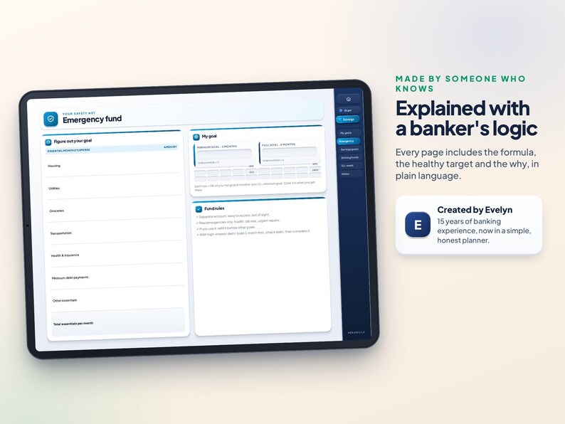 Digital Savings Planner for GoodNotes | Emergency Fund, Savings Goals and 52 Week Challenge image 6