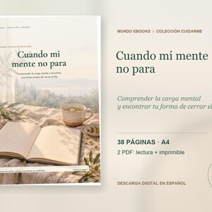 Mental Load Journal in Spanish | When My Mind Won't Stop | Guided Self-Care Journal | Printable and Digital PDF image 1