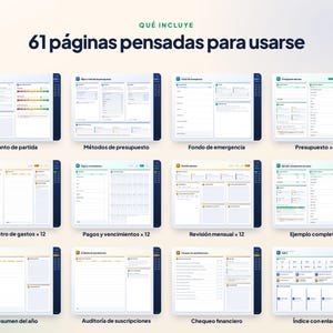 Maandelijkse budgetplanner in het Spaans | Overzicht van uitgaven en betalingen | Digitale GoodNotes zonder datum afbeelding 2