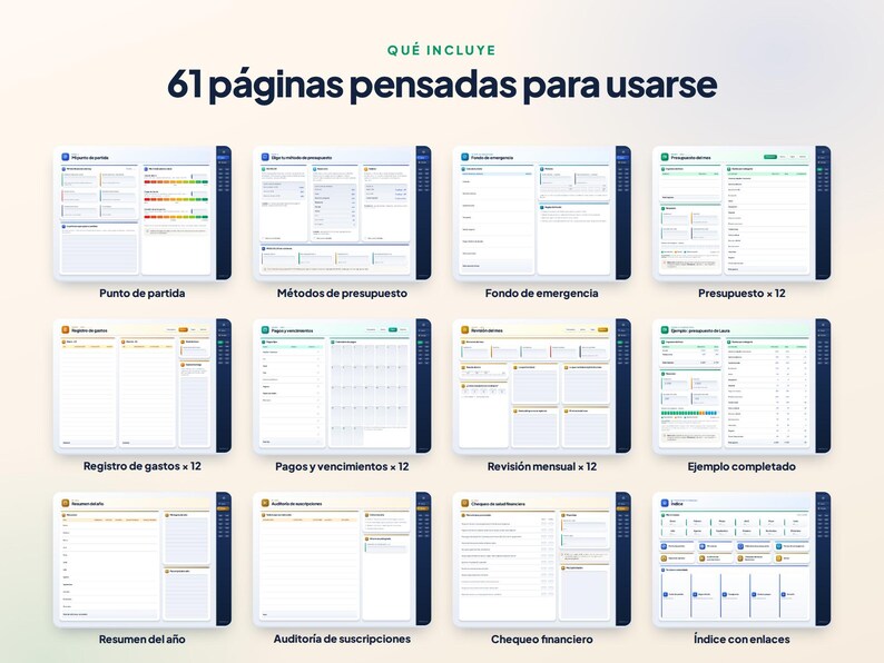 Maandelijkse budgetplanner in het Spaans | Overzicht van uitgaven en betalingen | Digitale GoodNotes zonder datum afbeelding 2