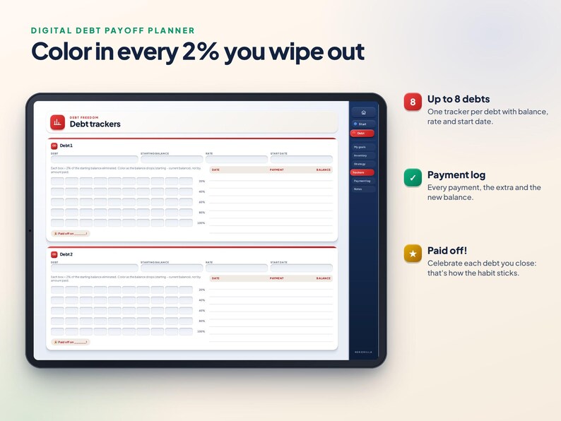 Debt Payoff Planner for GoodNotes | Snowball and Avalanche Method | Digital Debt Tracker imagen 4