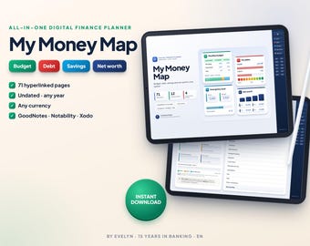 Digital Budget Planner with Excel Spreadsheet | Debt, Savings & Net Worth Tracker | GoodNotes