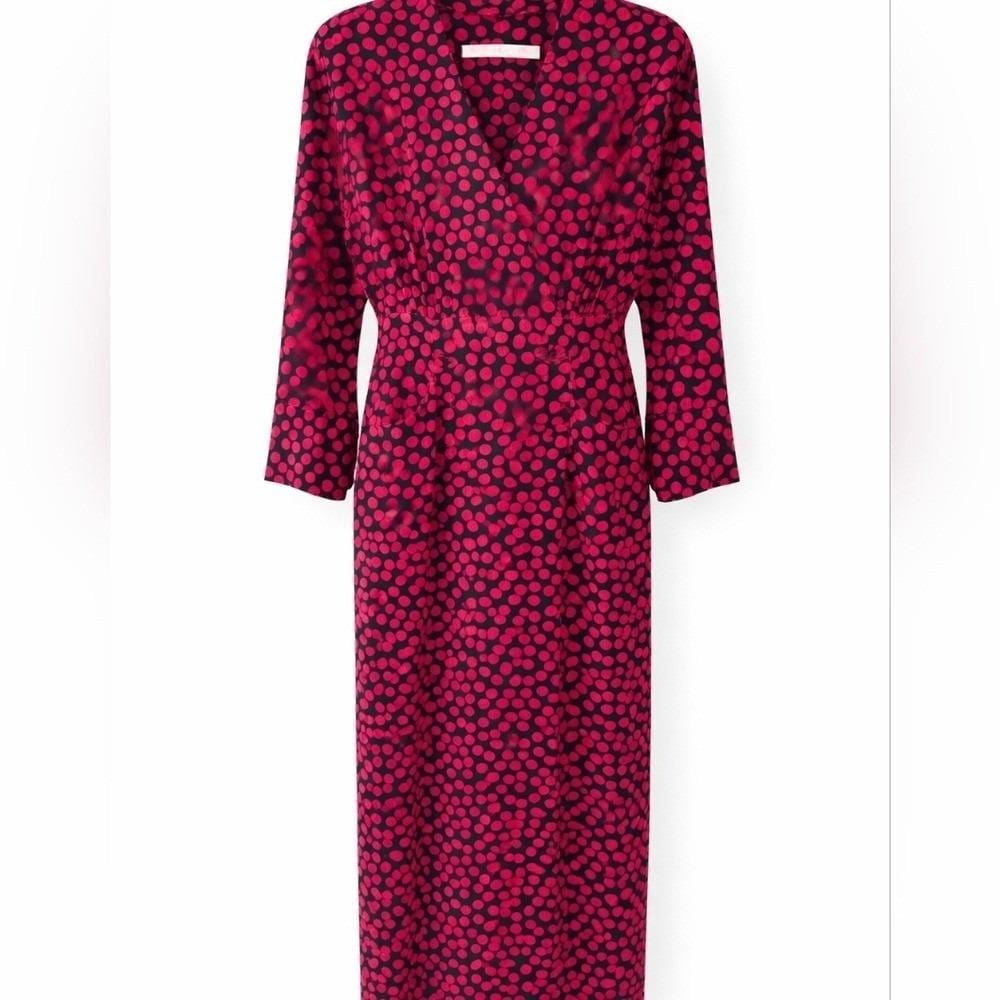 chinese dress ladies Lisander Long Sleeve Dress | Polka Dot Nero Black