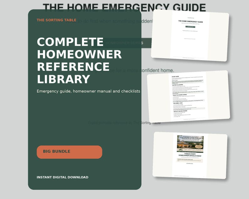 Complete Homeowner Reference Library | Home Maintenance Guide Emergency ...