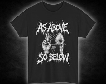 As Above So Below T-Shirt | Occult Hands Pentagram Graphic Tee